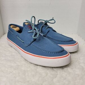 Sperry Bahama II Mens Boat Shoes Size 12 Blue Canvas Slip On Lace Up STS23978